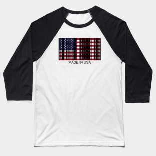 independence day barcode flag usa 4th of july Baseball T-Shirt